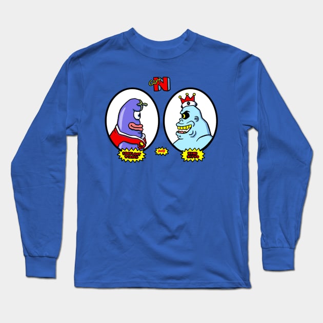 Eggplant Wizard and King Hippo Long Sleeve T-Shirt by JangoSnow